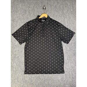 Mens Tattoo Golf Polo Shirt Size Small Micro Skull Cross Clubs Performance Cool